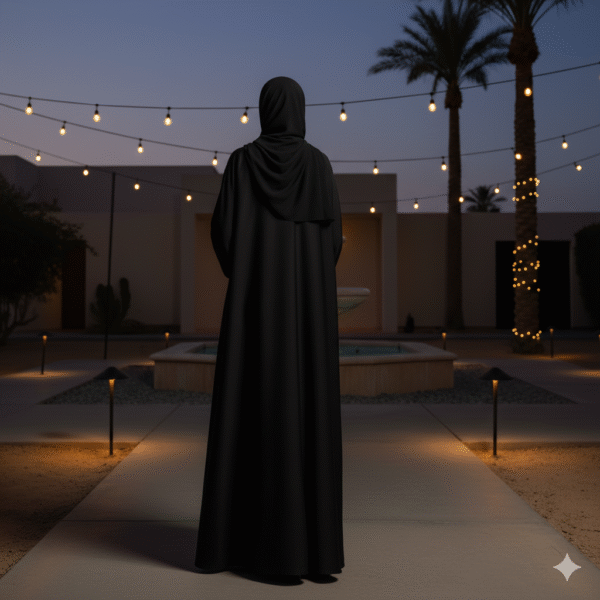 Zarif Medine İpeği Kuşaklı Abaya  (TEST ÜRÜN)